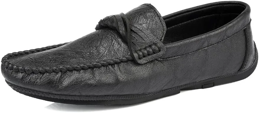 New Loafers for Men Round Toe Penny Moccasins Loafers Simple Vegan Leather Flat Heel Slip Resistant Comfortable Casual Prom Slip-on