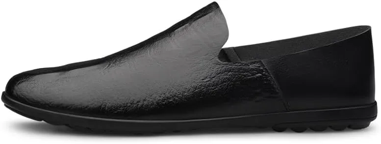 New Men's Loafers Round Toe PU Leather Crocodile Print Smoking Shoes Flat Heel Anti-Slip Slip Resistant Prom Party Slip-ons