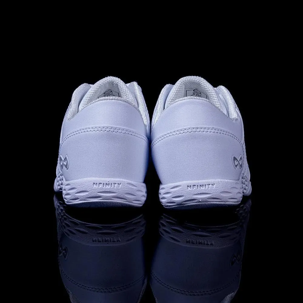 Nfinity Cheer Shoes - Rival 2 White Sneakers for Women - Synthetic Leather Cheerleading Shoes for Women - Comfortable Women's Athletic Shoes - Sneakers with Ultimate Grip