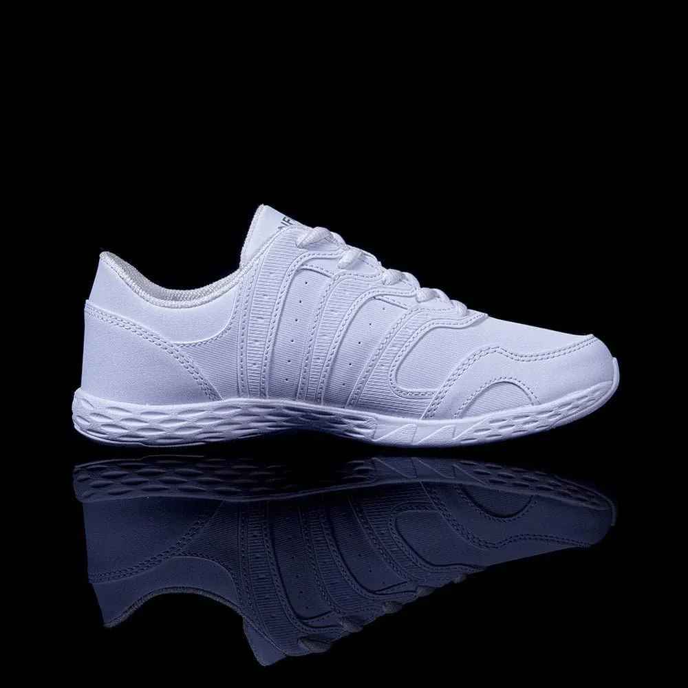 Nfinity Cheer Shoes - Rival 2 White Sneakers for Women - Synthetic Leather Cheerleading Shoes for Women - Comfortable Women's Athletic Shoes - Sneakers with Ultimate Grip