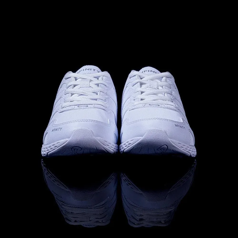 Nfinity Cheer Shoes - Rival 2 White Sneakers for Women - Synthetic Leather Cheerleading Shoes for Women - Comfortable Women's Athletic Shoes - Sneakers with Ultimate Grip