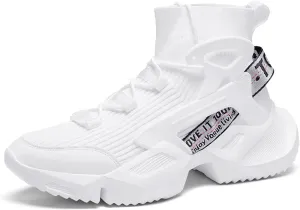 Niepce Inc Streetwear High Top Fashion Men's Knit Chunky Sneakers