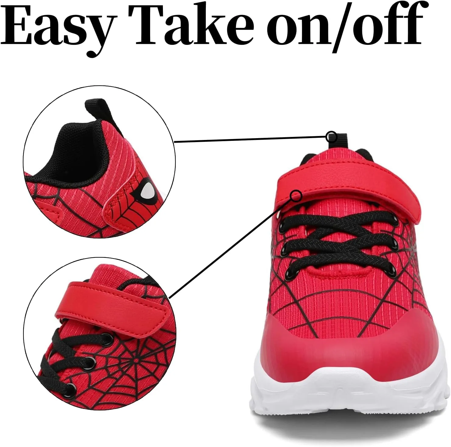Nihaoya Kids Athletic Shoes Breathable Lightweight Sneakers for Boys & Girls Non-Slip Running Tennis Shoes with Web Pattern Design & Flexible Sole