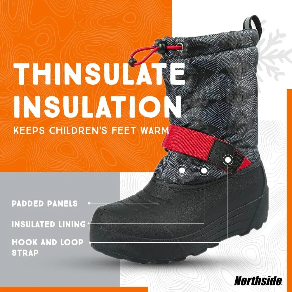 Northside Frosty Insulated Winter Snow Boots for Girls and Boys with Rugged, Water Resistant Nylon Upper, Quick-Drying Lining, Removable EVA Insole, and Durable TPR Outsole