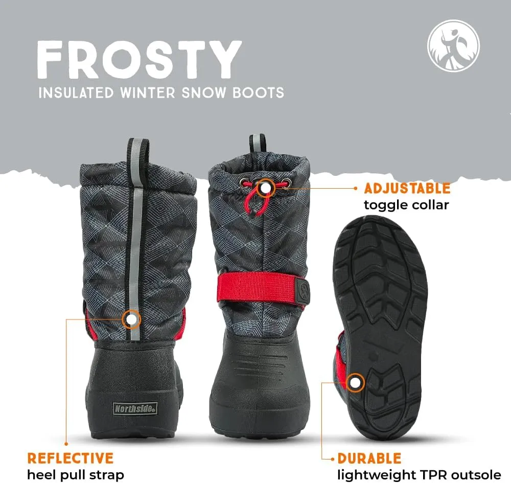 Northside Frosty Insulated Winter Snow Boots for Girls and Boys with Rugged, Water Resistant Nylon Upper, Quick-Drying Lining, Removable EVA Insole, and Durable TPR Outsole