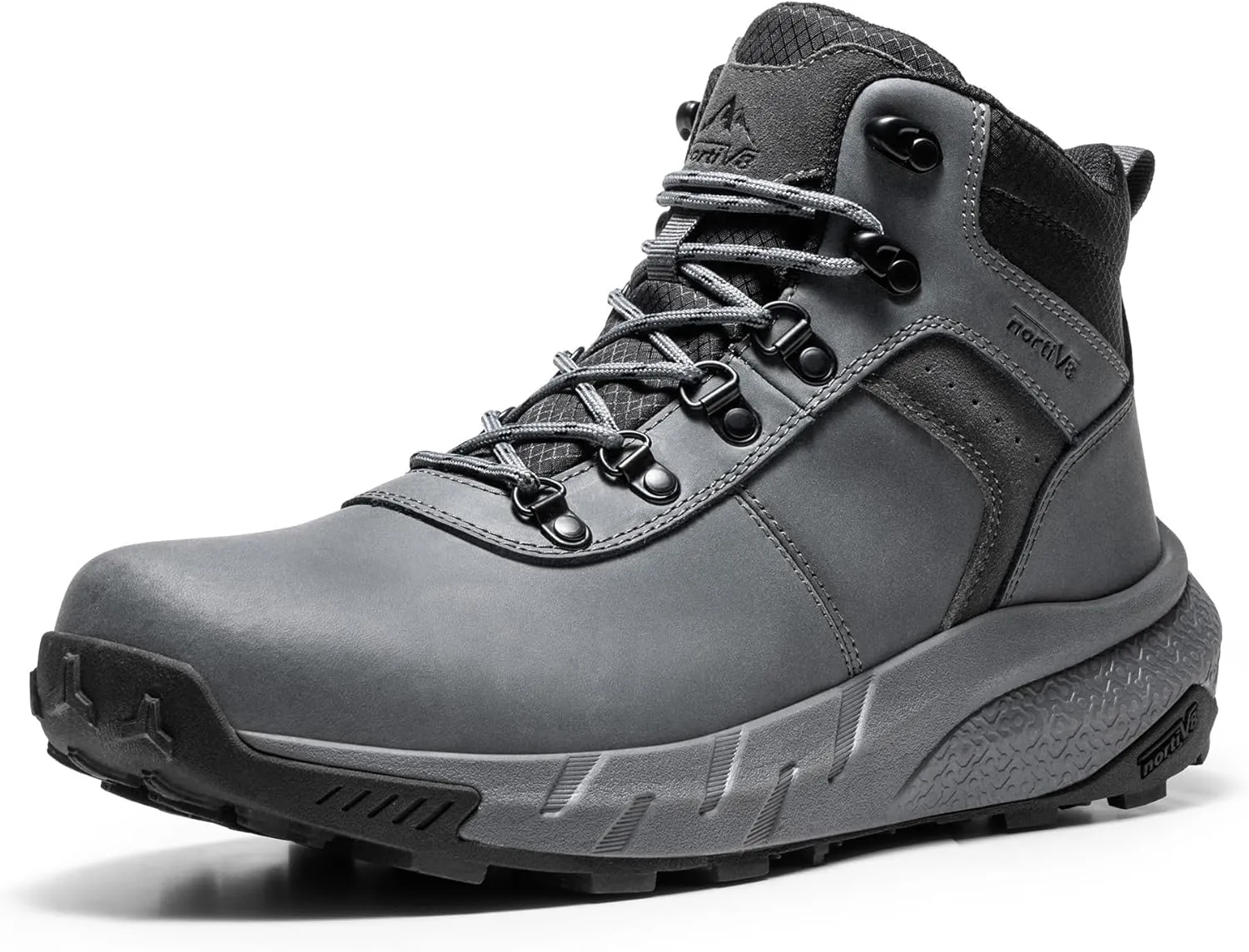 NORTIV 8 Men's Waterproof Hiking Boots Lightweight Outdoor Mid Trekking Leather Shoes DriftShield