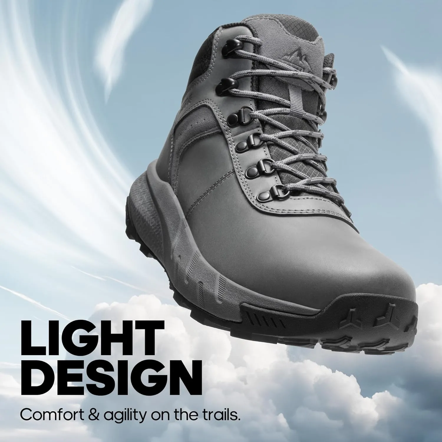 NORTIV 8 Men's Waterproof Hiking Boots Lightweight Outdoor Mid Trekking Leather Shoes DriftShield