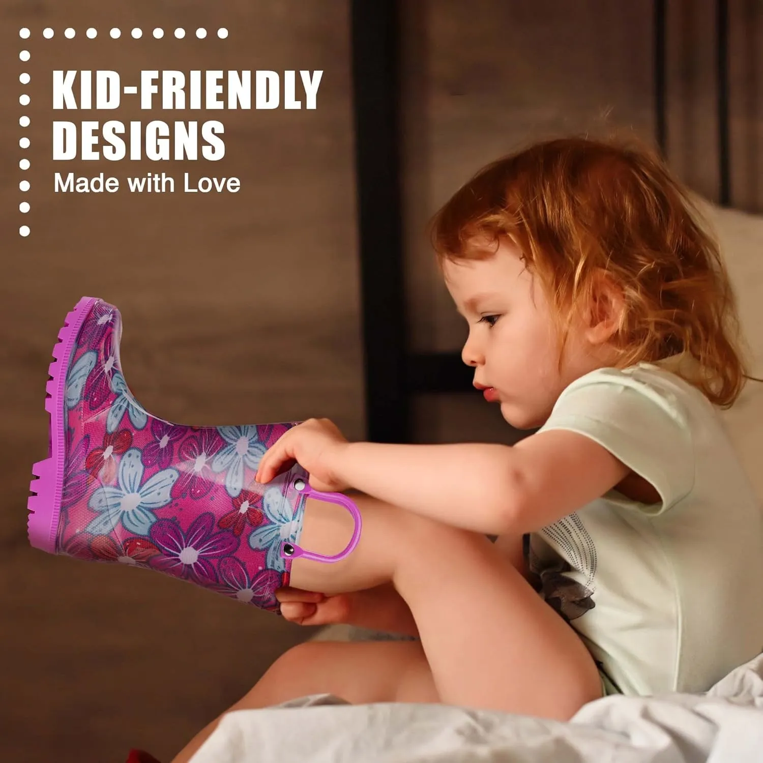 NORTY PVC Rain Boots for Kids - Waterproof PVC Boots Boys and Girls Solid & Printed Rainboots for Toddlers and Kids