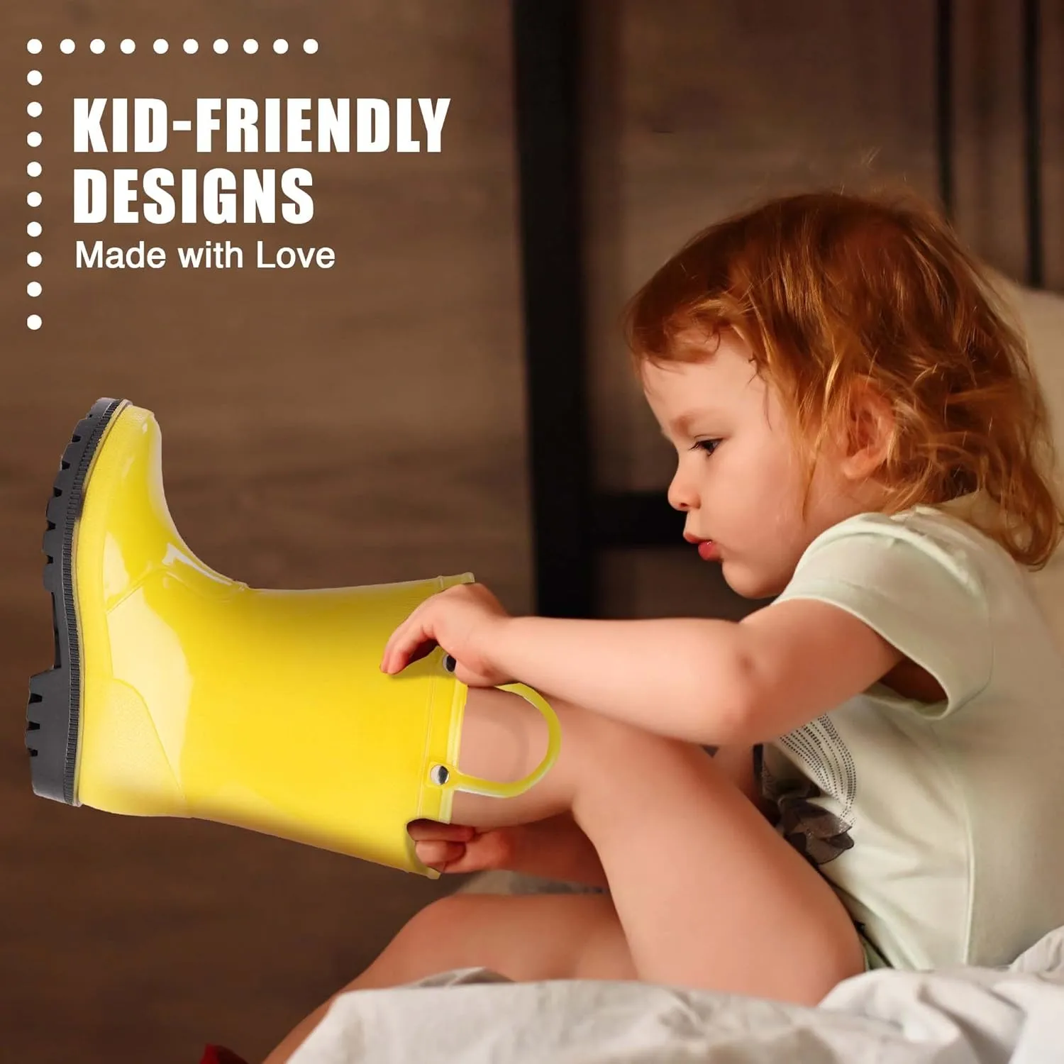 NORTY PVC Rain Boots for Kids - Waterproof PVC Boots Boys and Girls Solid & Printed Rainboots for Toddlers and Kids