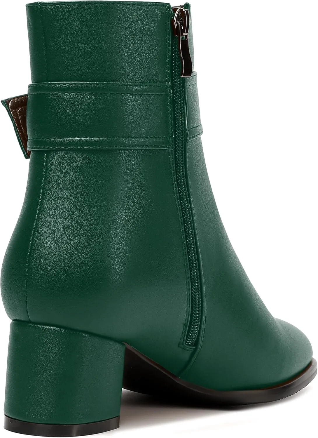 NUMALEO Womens Matte Zip Fashion Round Toe Party Solid Chunky Low Heel Ankle High Boots 2 Inch
