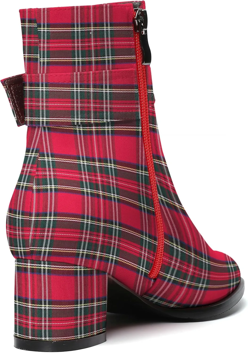 NUMALEO Womens Matte Zip Fashion Round Toe Party Solid Chunky Low Heel Ankle High Boots 2 Inch
