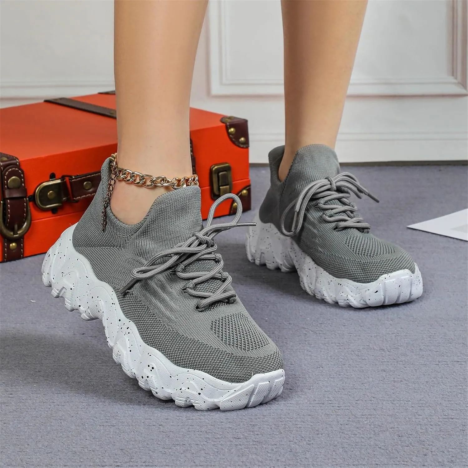 Nurse Babe Shoes,Ortho Comfort Shoes Women,Ortho Pro Classic Sneaker,Women's Mesh Orthopedic Running Walking Sneakers Lightweight Breathable Lace Up Tennis Sneakers