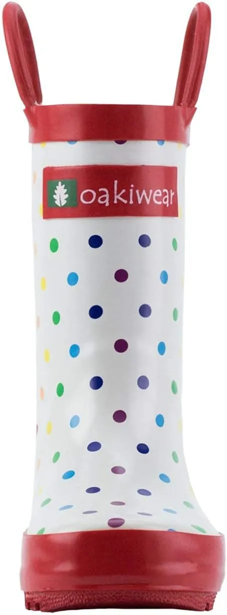 OAKI Toddler Rain Boots - Perfect Kids Rain Boots for Any Weather - Durable Rubber Baby Rain Boots Keep Little Feet Dry, Lightweight Waterproof with Easy-on Handle