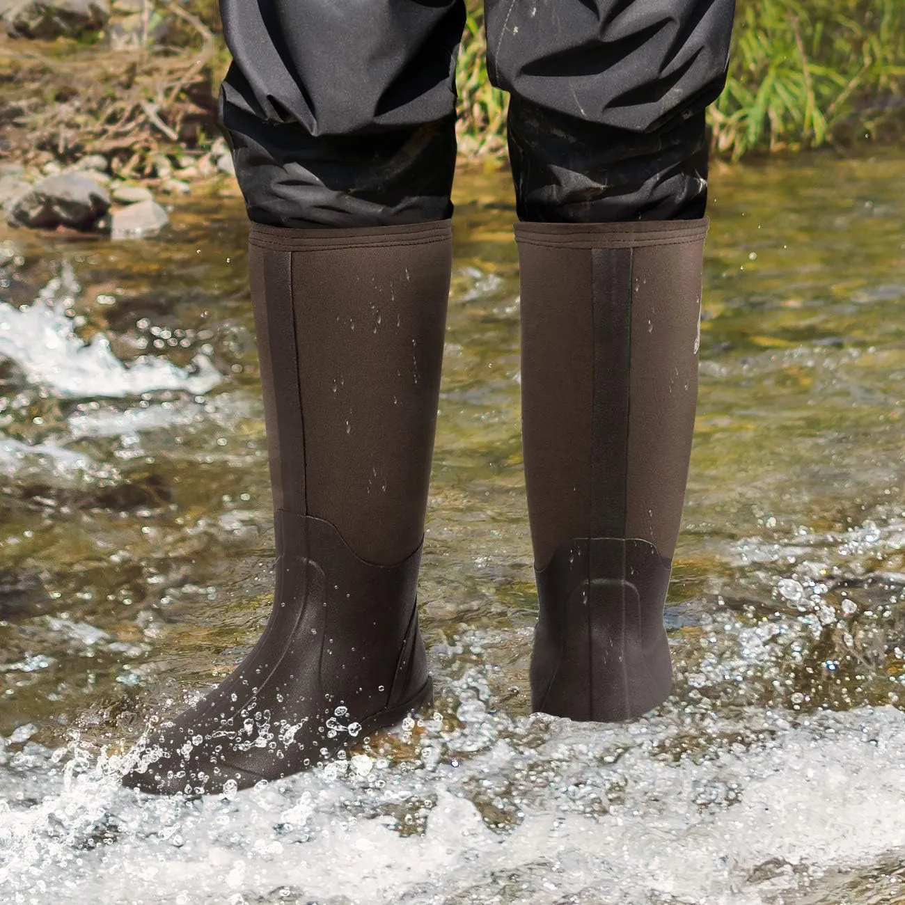 Obcursco Mens Rain Boots, Insulated 6mm Neoprene Rubber Boots for Men and Women Waterproof, Durable Hunting Boots Great for Cold Weather, Farm Working and Fishing