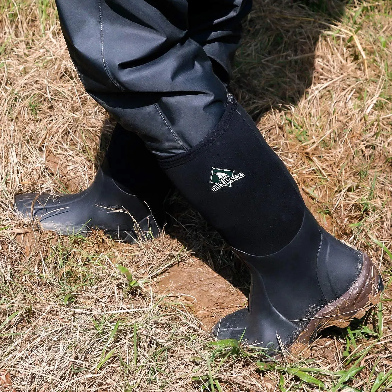 Obcursco Mens Rain Boots, Insulated 6mm Neoprene Rubber Boots for Men and Women Waterproof, Durable Hunting Boots Great for Cold Weather, Farm Working and Fishing