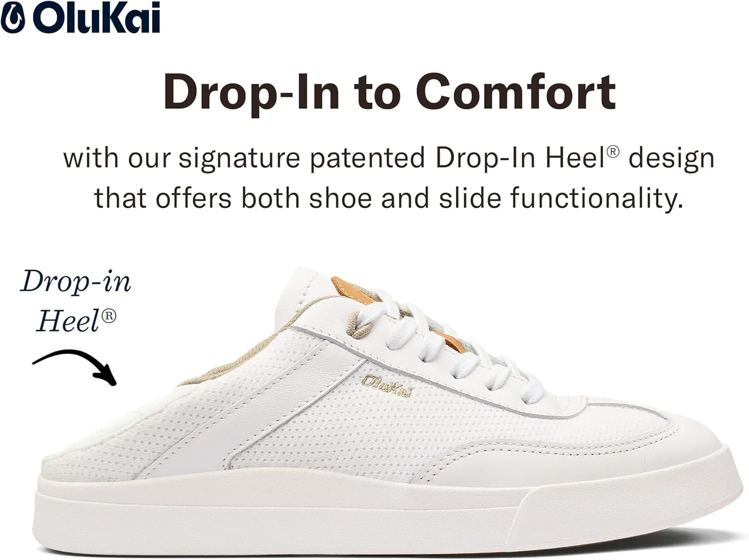 OLUKAI Kilea Women's Everyday Sneaker, Classic Lace-Up Design & Countoured Footbed, Comfort Fit & Wet Grip Rubber Soles, Durable & Supportive