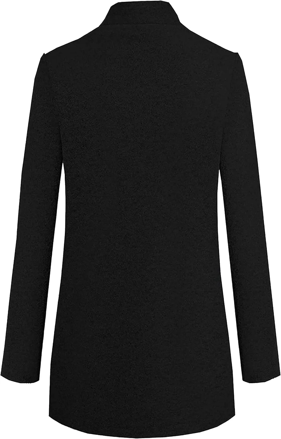 Omoone Women's Basic Stand Collar Slim Fit Jacket Pea Coat Notched Lapel Trench Coat
