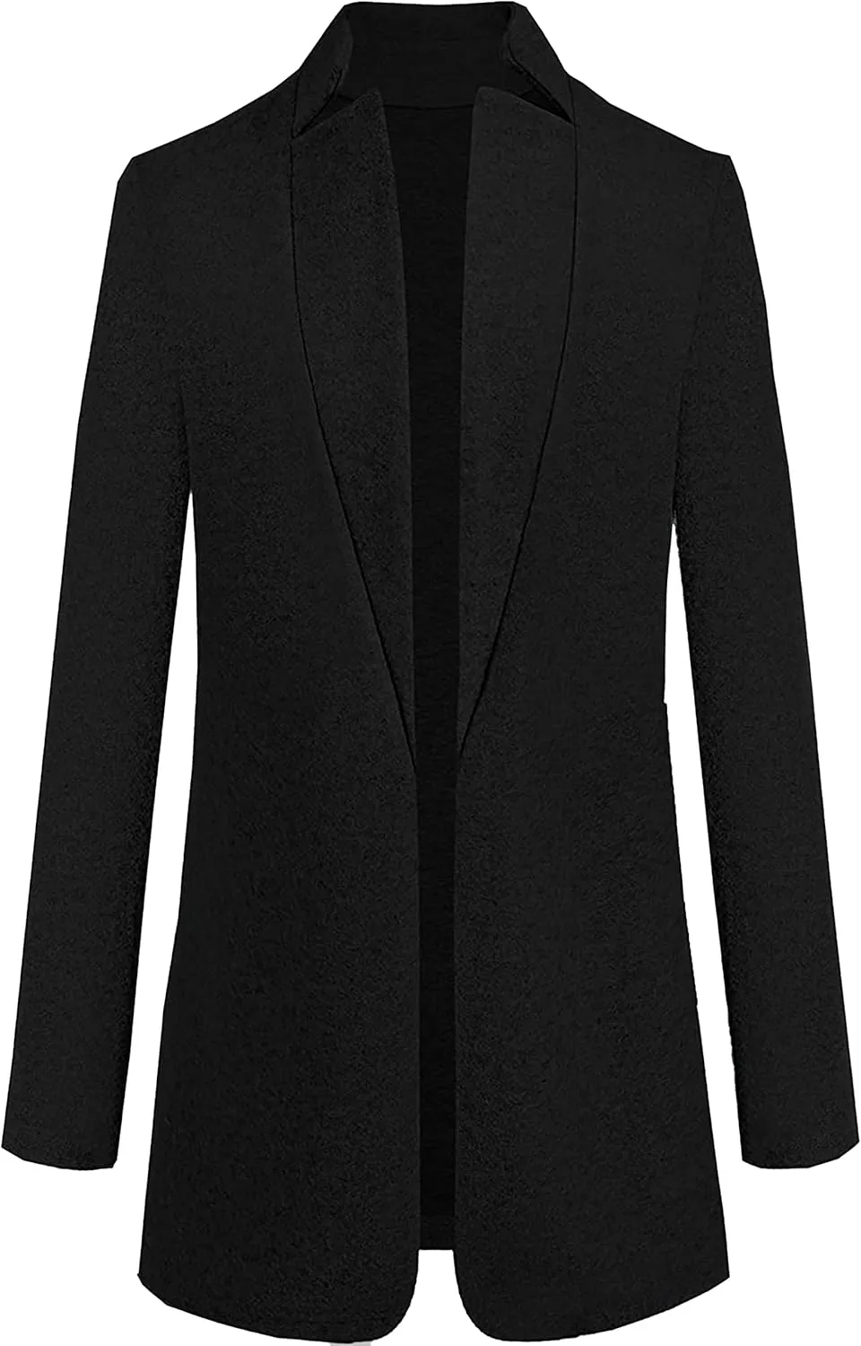 Omoone Women's Basic Stand Collar Slim Fit Jacket Pea Coat Notched Lapel Trench Coat