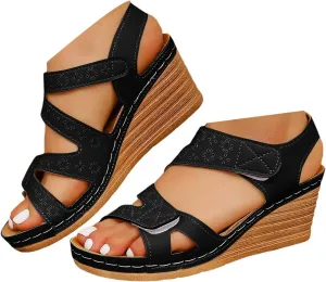 Orthopedic Platform Wedge Sandals for Women Dressy Summer Comfortable Platform Sandals Ankle Strap Open Toe Sandal Slip On Sandal 2025 Summer Shoes