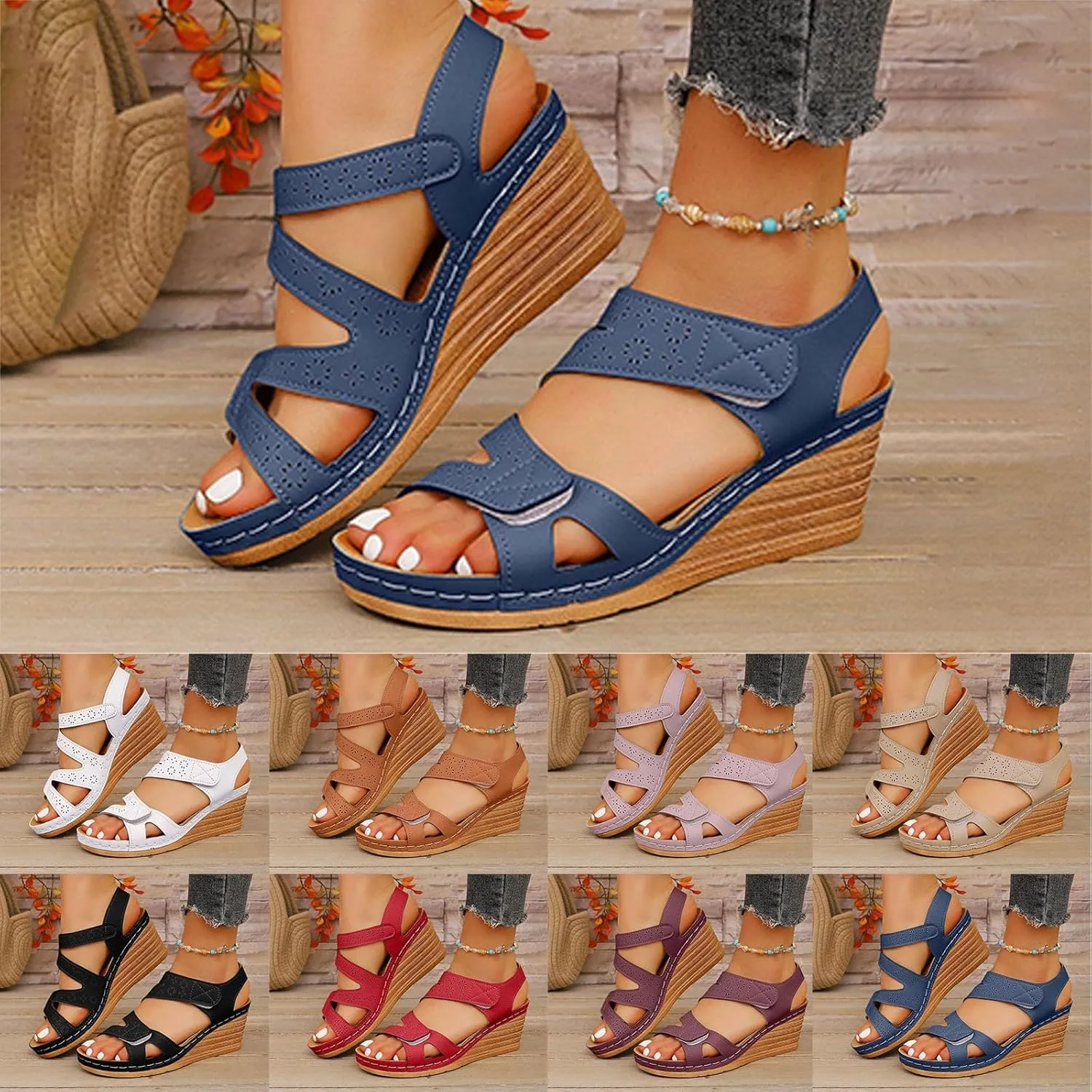 Orthopedic Platform Wedge Sandals for Women Dressy Summer Comfortable Platform Sandals Ankle Strap Open Toe Sandal Slip On Sandal 2025 Summer Shoes