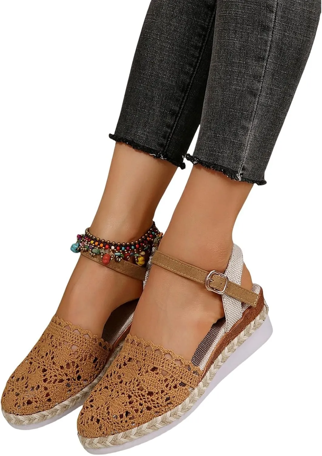 Orthopedic Platform Wedge Sandals for Women Summer Dressy Ankle Strap Closed Toe Beach Sandal Anti Slip Comfortable Dress Shoes