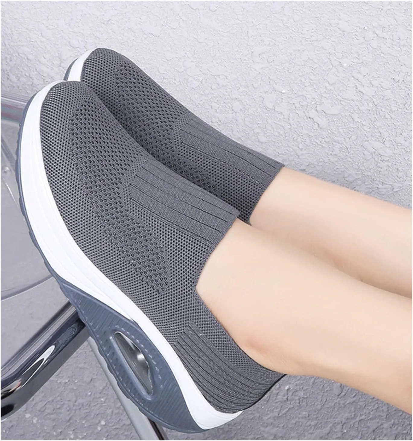 Orthopedic Sneakers for Women Slip-on Light Air Cushion Wedge Walking Shoes Mesh Arch Support Orthopedic Sneakers