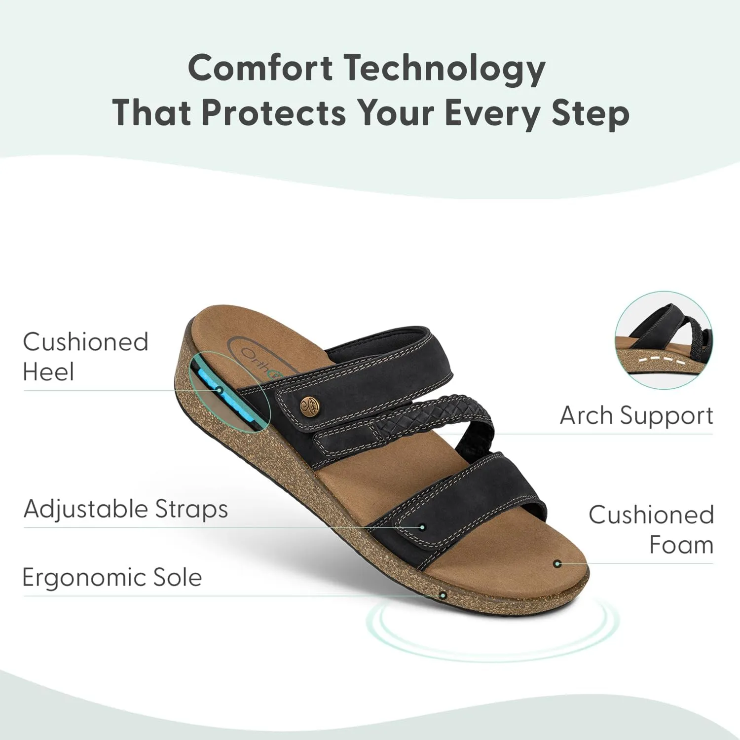 Orthopedic Women's Orthopedic Leather Carrie Sandals