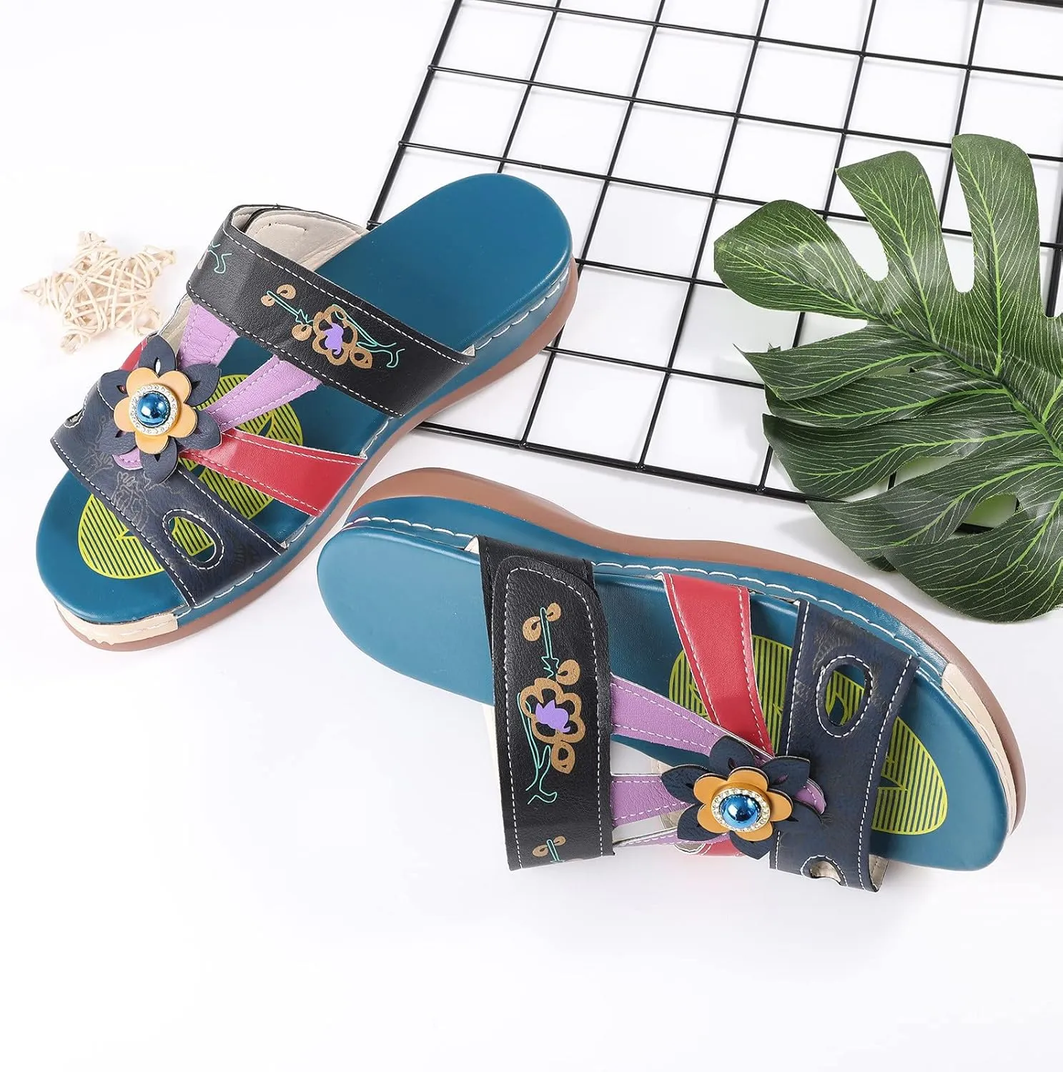 Orthotic Sandals for Women Adjustable Strap Arch Support Recovery Footwear Comfortable Walking Slides Plantar Fasciitis Relief Summer Outdoor