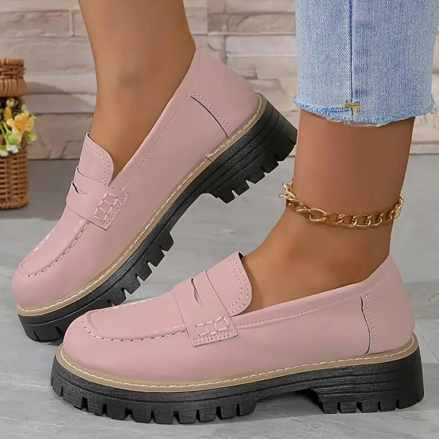 Orthoture-Orthopedic Platform Loafers Womens Shoes Platform Chunky Comfortable Lug Sole Business Casual Dress Shoes