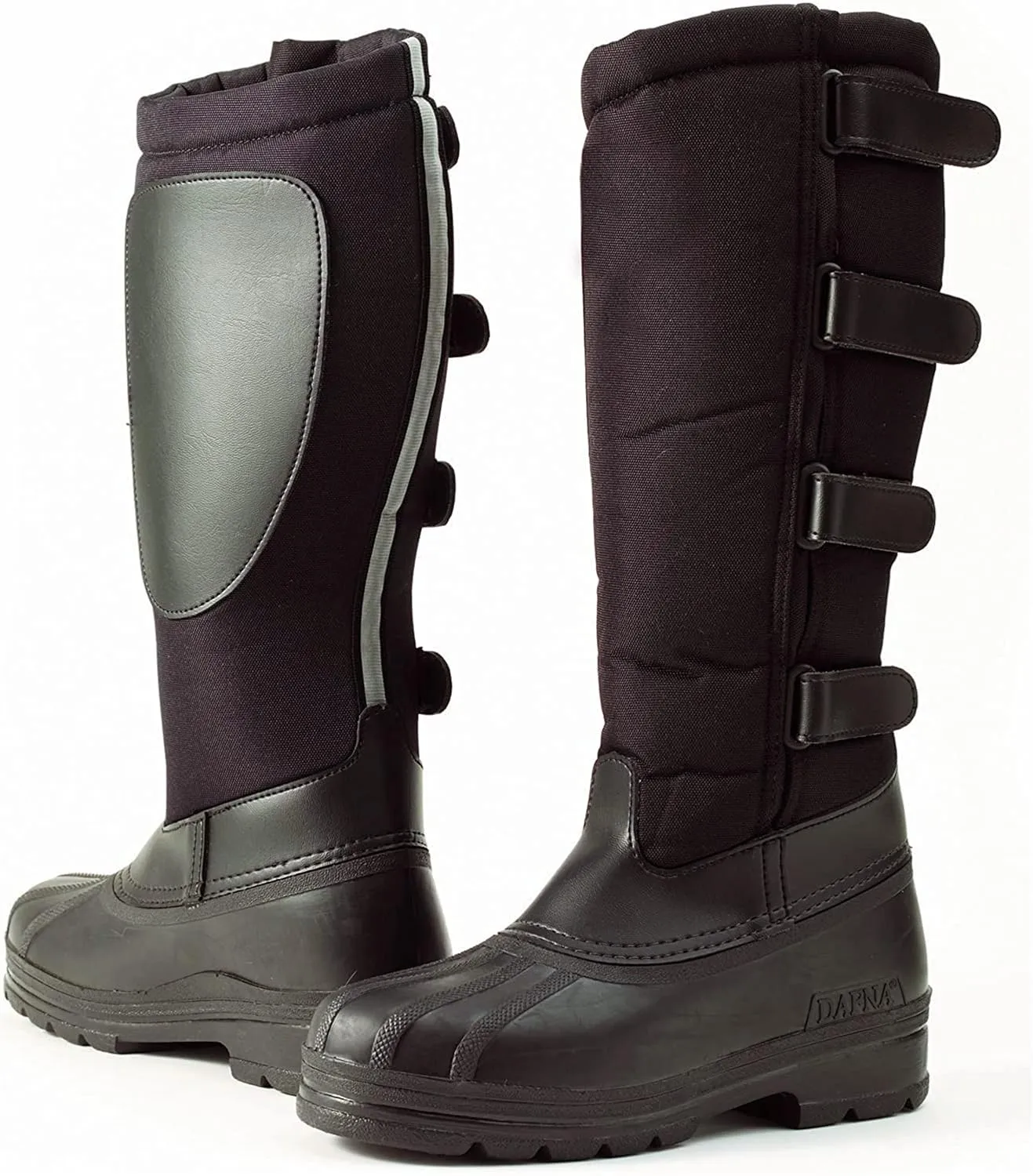 OVATION Women's Blizzard Durable Water-Repellent Fleece-Lined Canvas Equestrian Horse Riding Winter Boots, Black, 10