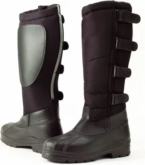 OVATION Women's Blizzard Durable Water-Repellent Fleece-Lined Canvas Equestrian Horse Riding Winter Boots, Black, 10