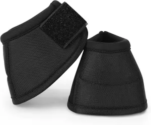 Overrach Bell Boots for Horses | Superb Hoof Protection | Easy Put On Quick Wrap Hook & Loop | Comfortable Durable | Reliable Shock Absorbing 2 Counts (Black, Large)