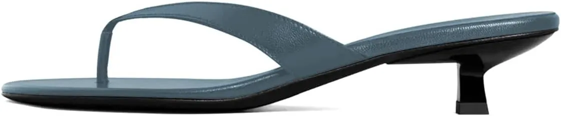 Pazzion Women Fashion Open Toe Kitten Heels Flip Flops Slip On Low Heeled Thong Sandals Comfortable Summer Party Shoes Size 4-16 US