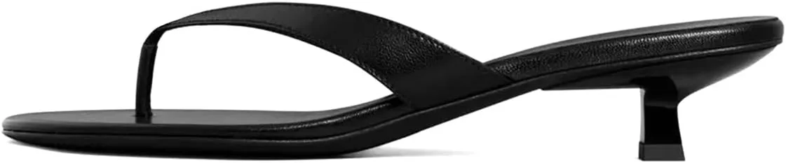 Pazzion Women Fashion Open Toe Kitten Heels Flip Flops Slip On Low Heeled Thong Sandals Comfortable Summer Party Shoes Size 4-16 US