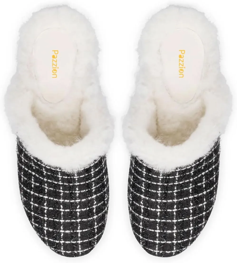 Pazzion Womens Comfy Thick Platform Closed Rounded Toe Mules Clogs Slip On Chunky High Heel Slipper Versatile Indoor Shopping Shoe Size 4-16 US
