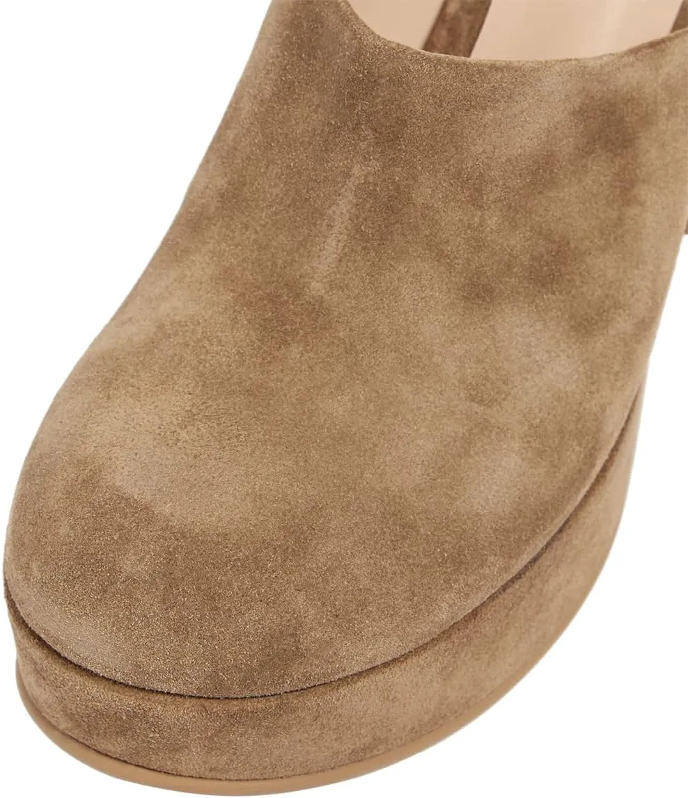 Pazzion Womens Comfy Thick Platform Closed Rounded Toe Mules Clogs Slip On Chunky High Heel Slipper Versatile Indoor Shopping Shoe Size 4-16 US