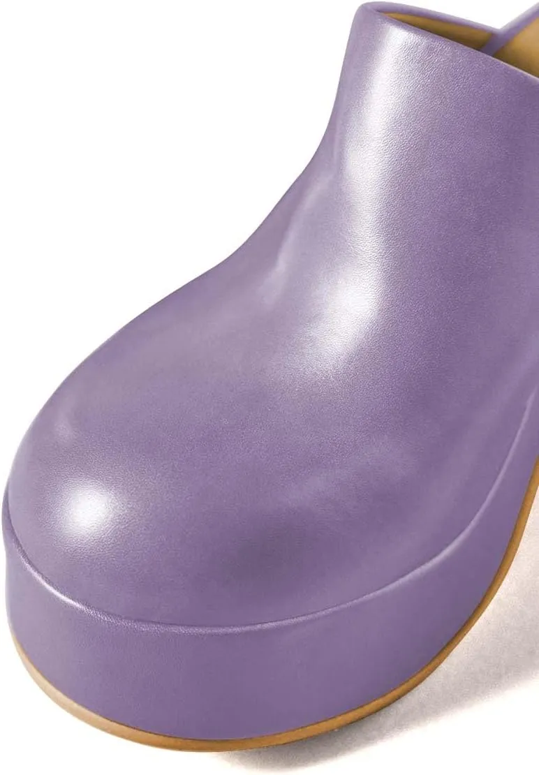 Pazzion Womens Comfy Thick Platform Closed Rounded Toe Mules Clogs Slip On Chunky High Heel Slipper Versatile Indoor Shopping Shoe Size 4-16 US