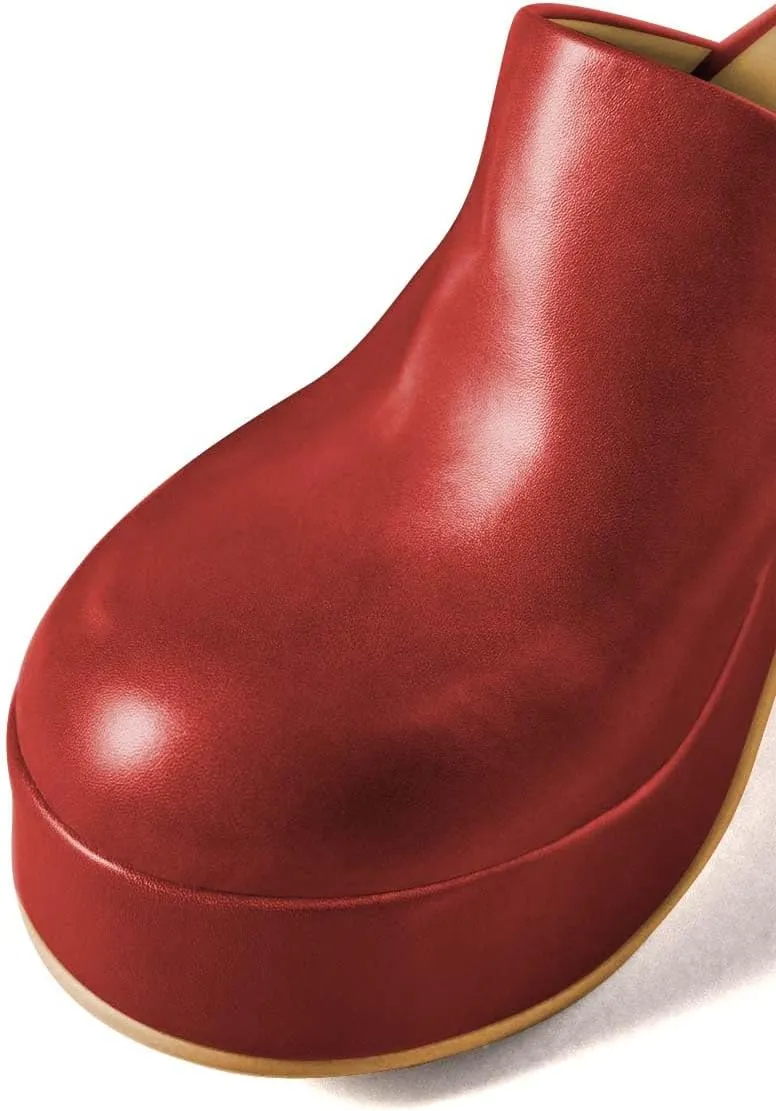 Pazzion Womens Comfy Thick Platform Closed Rounded Toe Mules Clogs Slip On Chunky High Heel Slipper Versatile Indoor Shopping Shoe Size 4-16 US