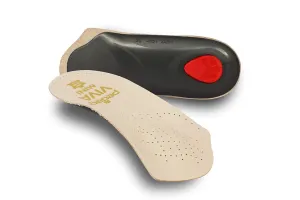 pedag Viva Mini | 3/4 Leather Arch Support Inserts | Handmade in Germany | Plantar Fasciitis Relief | Heel Cushion | Metatarsal Support | Low Profile Shoe Insoles | Tan | Women US 11/ Men 8/ EU 41