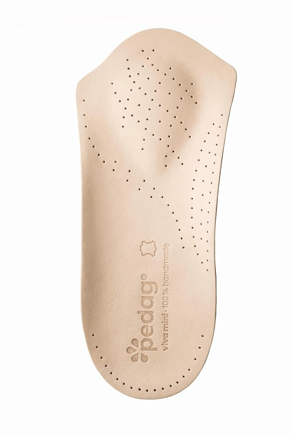pedag Viva Mini | 3/4 Leather Arch Support Inserts | Handmade in Germany | Plantar Fasciitis Relief | Heel Cushion | Metatarsal Support | Low Profile Shoe Insoles | Tan | Women US 11/ Men 8/ EU 41