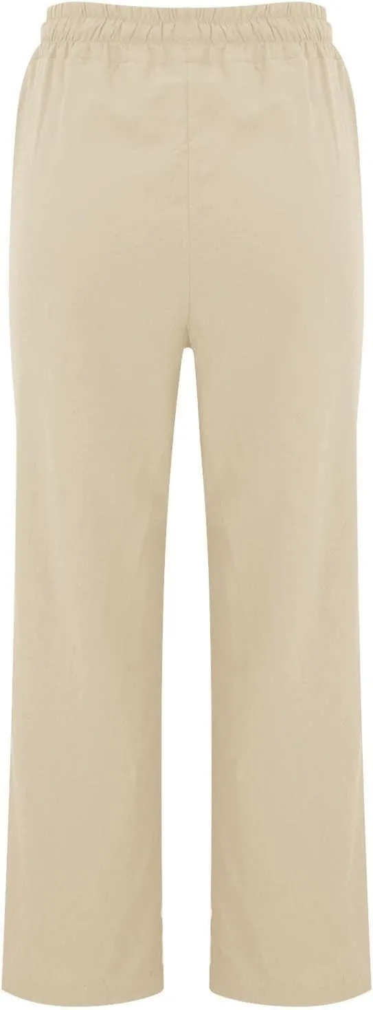 Petite Beach Pants for Women Comfortable Fit Solid Classic Friends' Gathering Big and Tall Linen Daily Outing Trendy Trousers