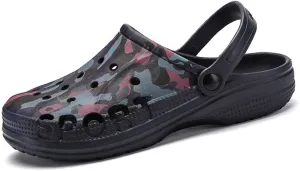 PHILDA Men's Camouflage Garden Clog Water Shoes Lightweight Slippers Anti-Slip Rubber Indoor Outdoor Mules Quick Drying Non Slip Sandals