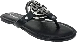 Pierre Dumas Women's Limit-24 Vegan Flip Flop Thong Slide Flat Sandal