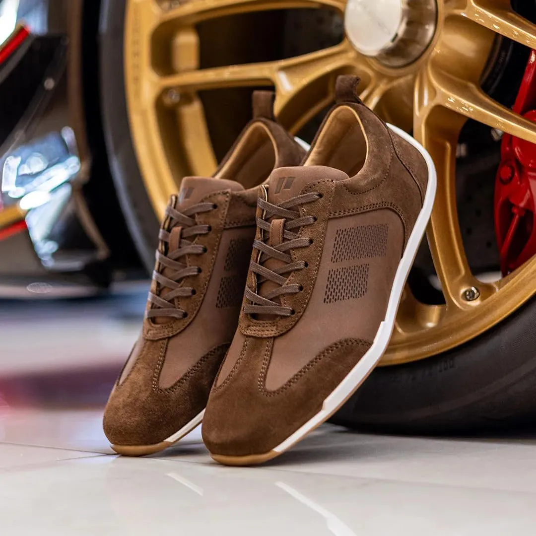Piloti Icona Driving Shoes for Men, Italian Suede Performance Everyday Driving Sneakers for Men