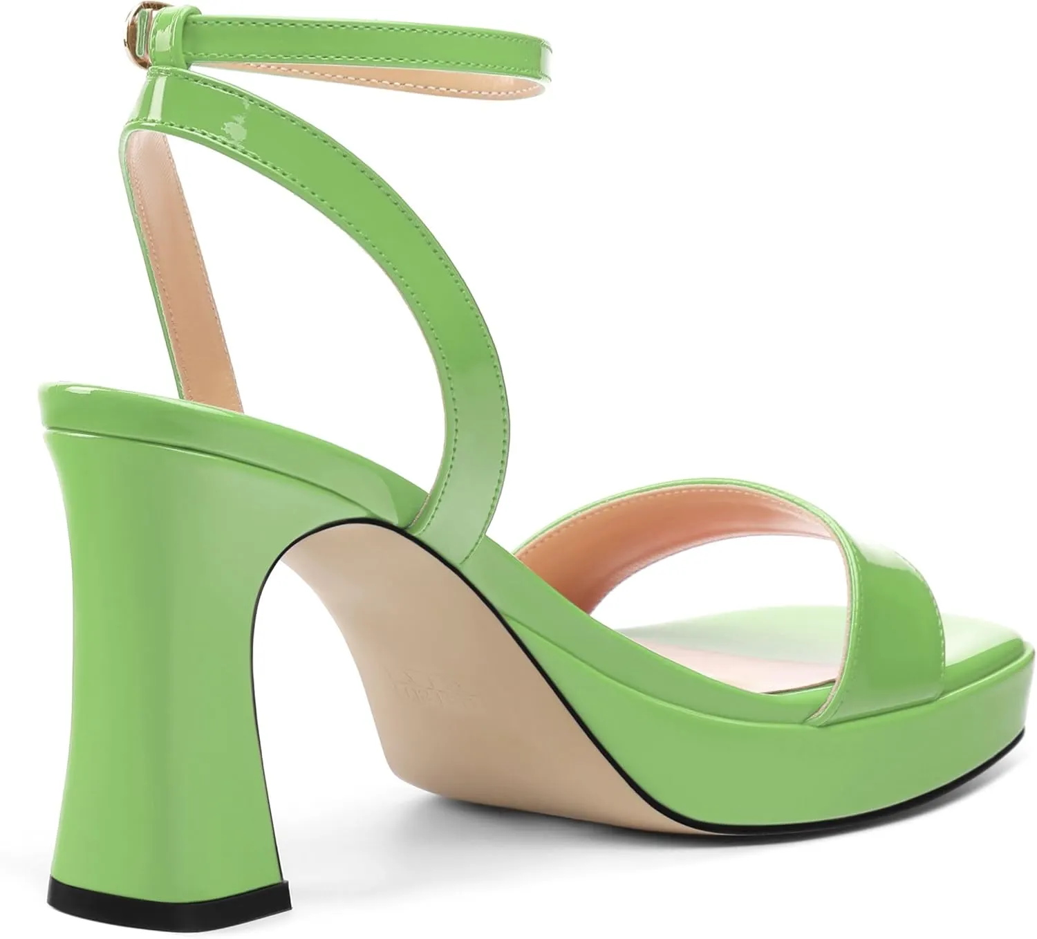 Platform Heels for Women, Chunky Square Open Toe Ankle Strap Stylish Heeled Sandals for Party Prom Wedding