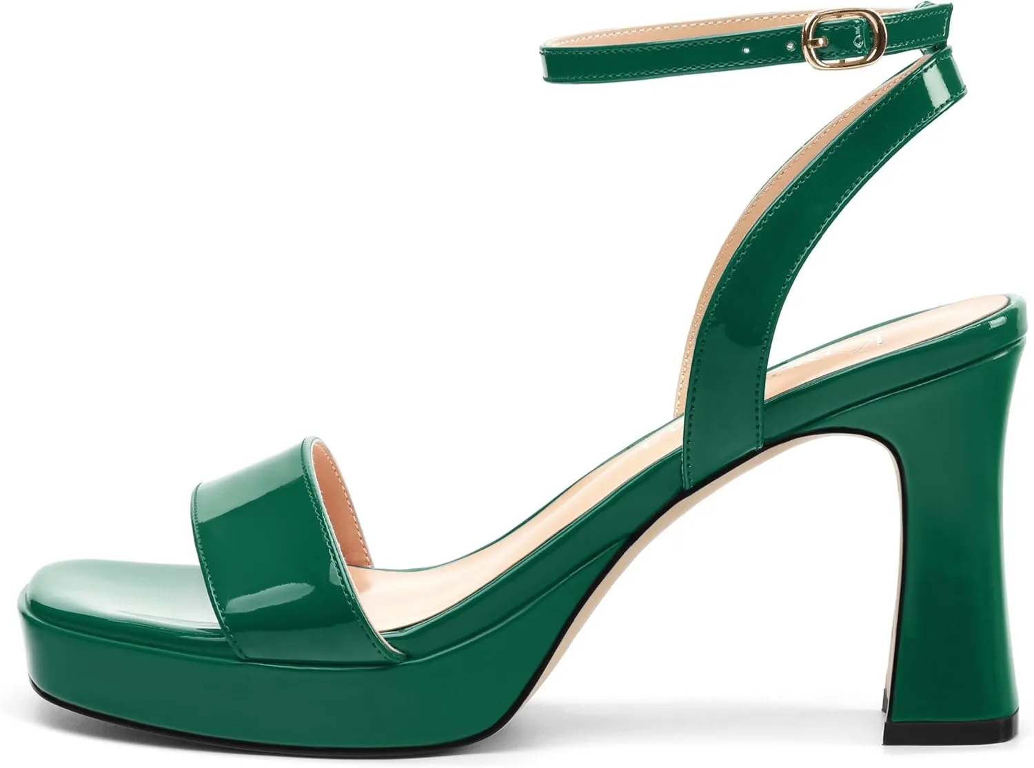 Platform Heels for Women, Chunky Square Open Toe Ankle Strap Stylish Heeled Sandals for Party Prom Wedding