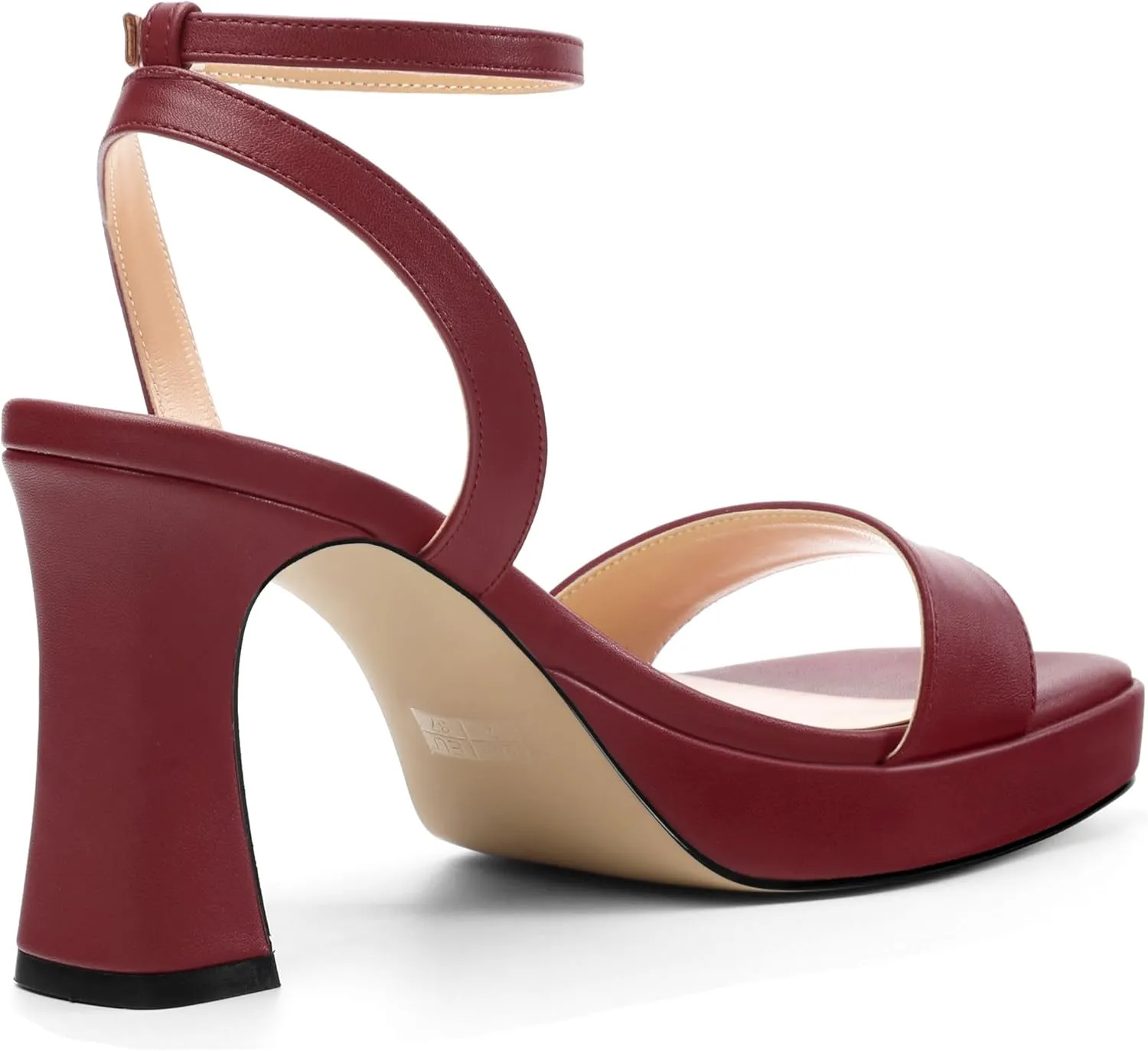 Platform Heels for Women, Chunky Square Open Toe Ankle Strap Stylish Heeled Sandals for Party Prom Wedding
