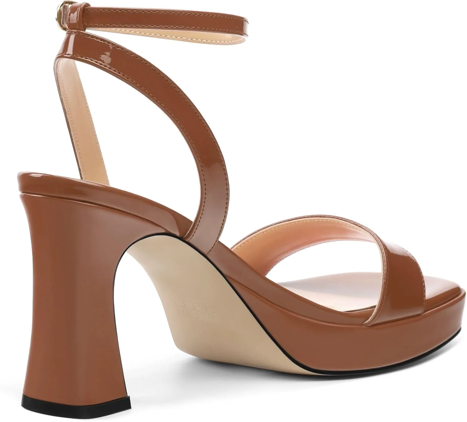 Platform Heels for Women, Chunky Square Open Toe Ankle Strap Stylish Heeled Sandals for Party Prom Wedding