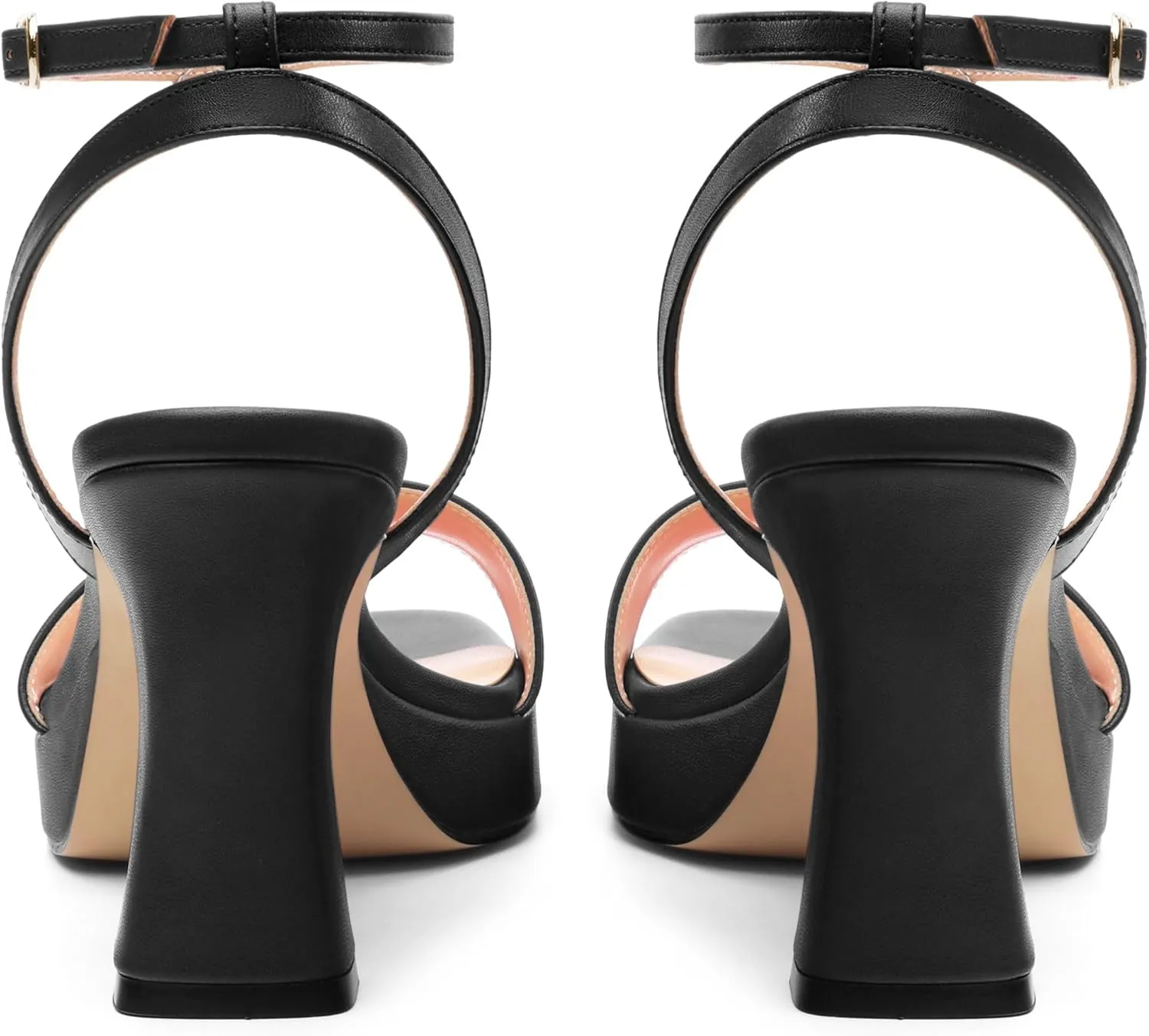 Platform Heels for Women, Chunky Square Open Toe Ankle Strap Stylish Heeled Sandals for Party Prom Wedding