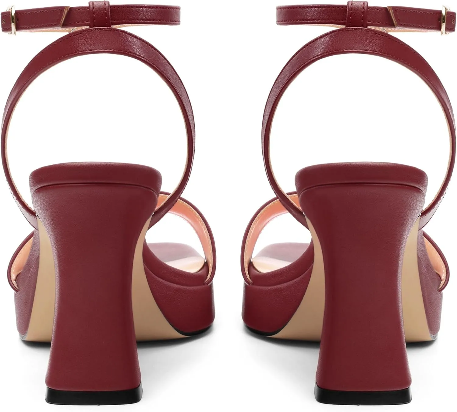 Platform Heels for Women, Chunky Square Open Toe Ankle Strap Stylish Heeled Sandals for Party Prom Wedding